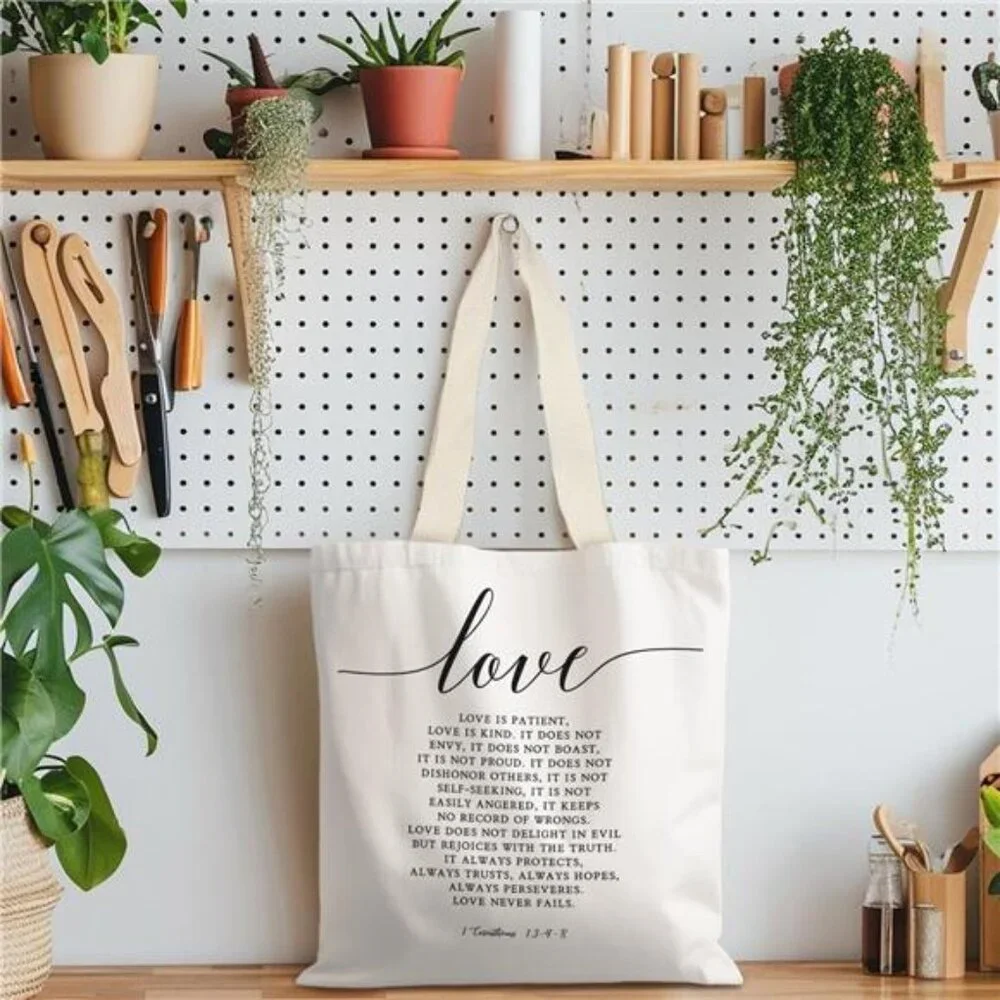Christian Tote Bag, Christian Gifts for Women, Christian Canvas Bags for Women - Picture 3 of 5